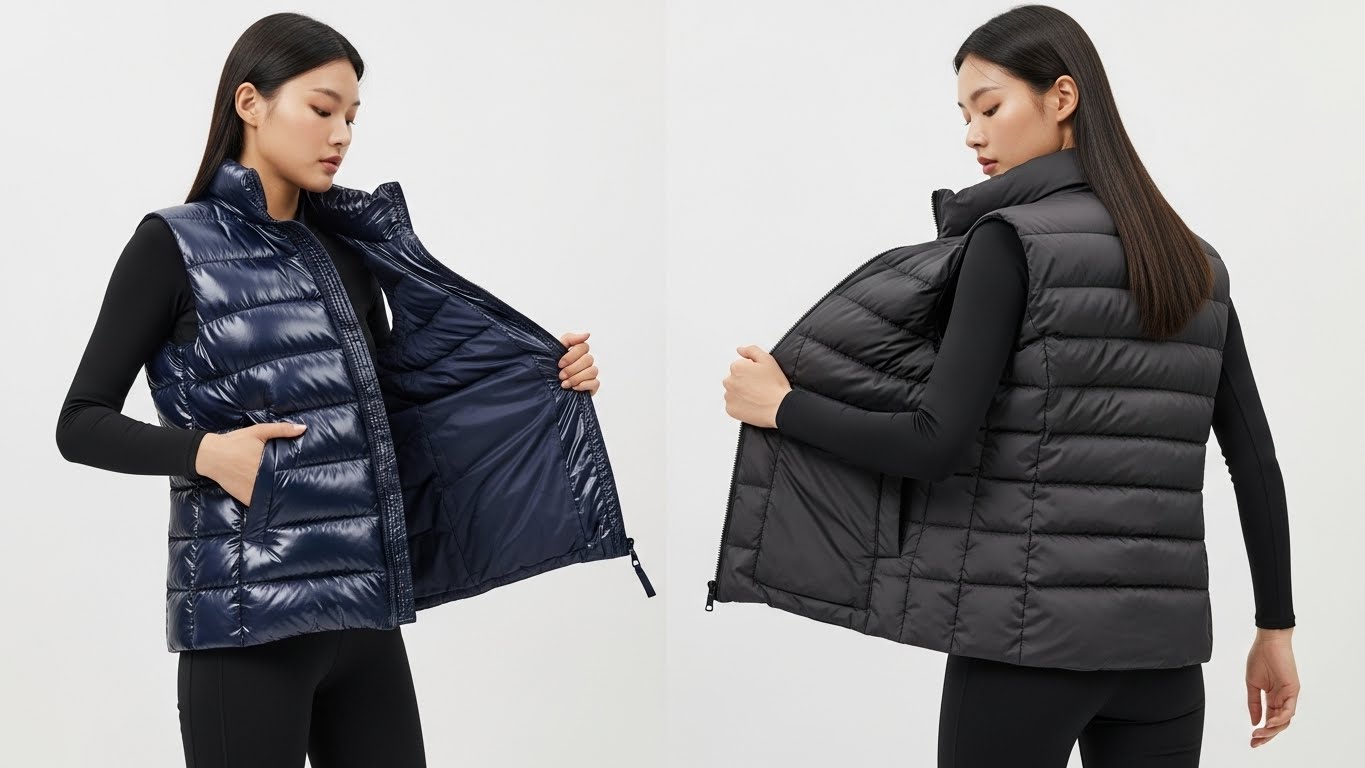 2025년 12월 여성 리버시블 이중면 패딩 베스트 추천 - 네이비 글로시 광택 차콜 매트 무광 양면 착용 가능한 경량 패딩 조끼 실용성 트렌드 20대 30대