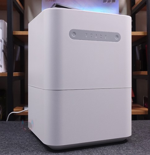 샤오미 스마트미 자연기화식 가습기 3세대 제품 정면 - 5L 대용량 화이트 디자인 터치 패널 LED 디스플레이 미지아 앱 연동