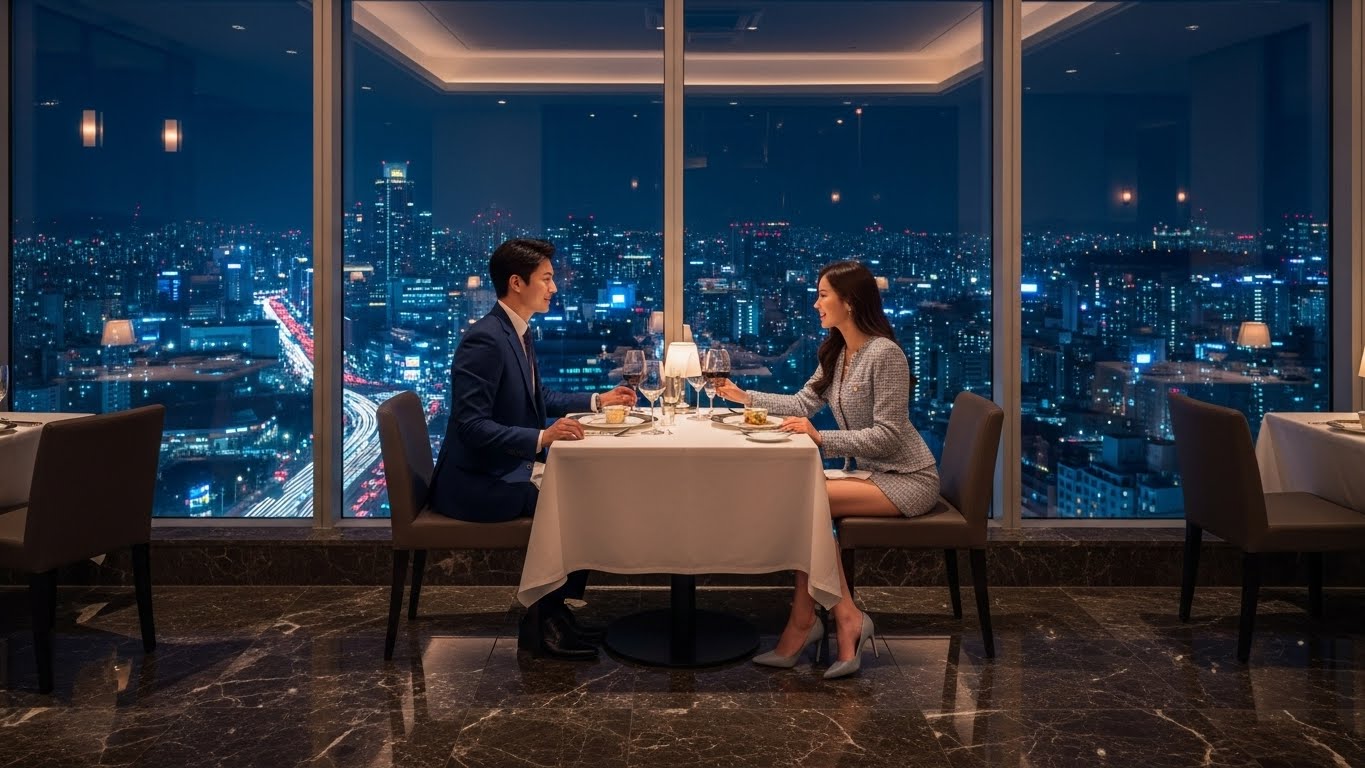 이타닉가든 창가석 야경 서울 전망 36층 커플 데이트 기념일 레스토랑 와인 다이닝 강남 야경 파인다이닝 특별한 날