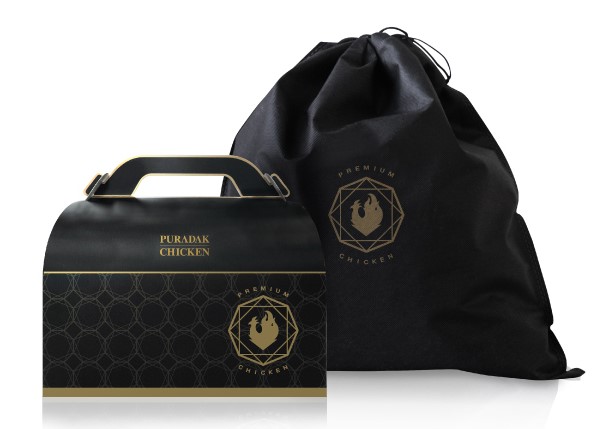 푸라닭 치킨 프리미엄 패키징 핸드백 박스 더스트백 고급 포장