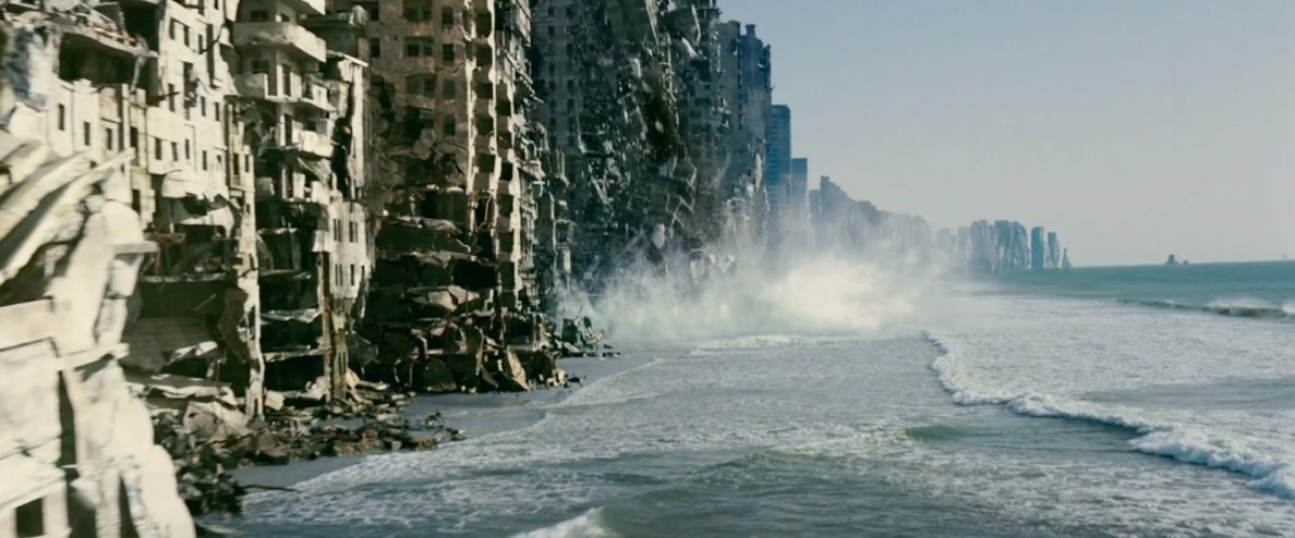 인셉션 림보(Limbo) – 폐허가 된 거대한 도시 건물들이 해변 절벽처럼 무너져 내리는 꿈의 가장 깊은 공간