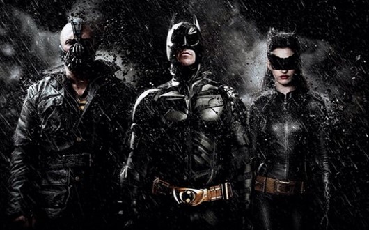 다크 나이트 라이즈 배트맨 베인 캣우먼 세 주인공 포스터 스틸컷