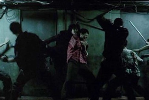 영화 올드보이의 전설적인 롱테이크 장도리 액션 씬 촬영 장면