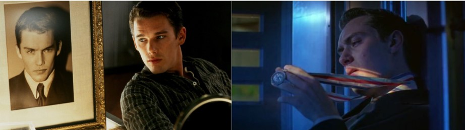 영화 가타카 스틸컷 빈센트의 정체성 위장과 유전자 사회를 보여주는 장면