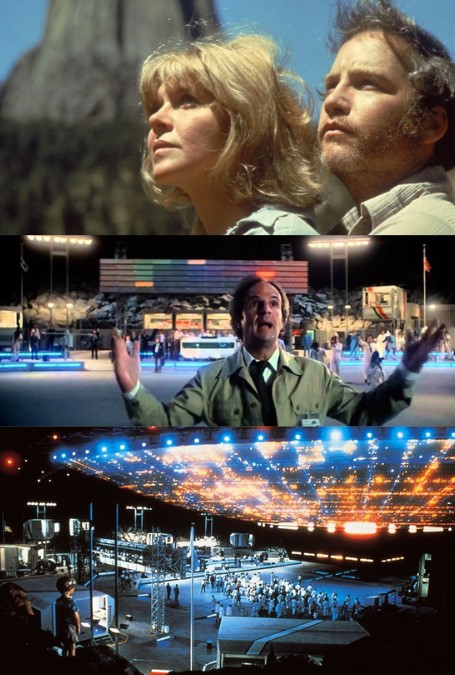 미지와의 조우 데블스 타워 클라이맥스 - 로이 질리언 외계인 접촉 현장과 과학자들의 교신 장면