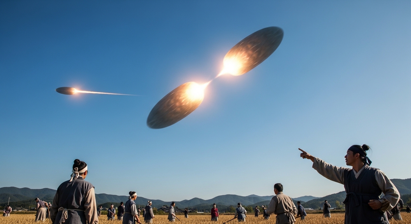 조선왕조실록 1609년 강원도 양양 광해군 정체불명 발광체 UFO 두개로 쪼개지는 미스터리 목격