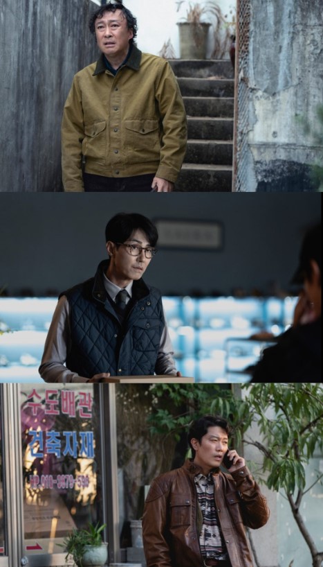 어쩔수가없다 경쟁자 노동자 이성민 차승원 스틸컷 고용불안 완전범죄 박찬욱 사회비판