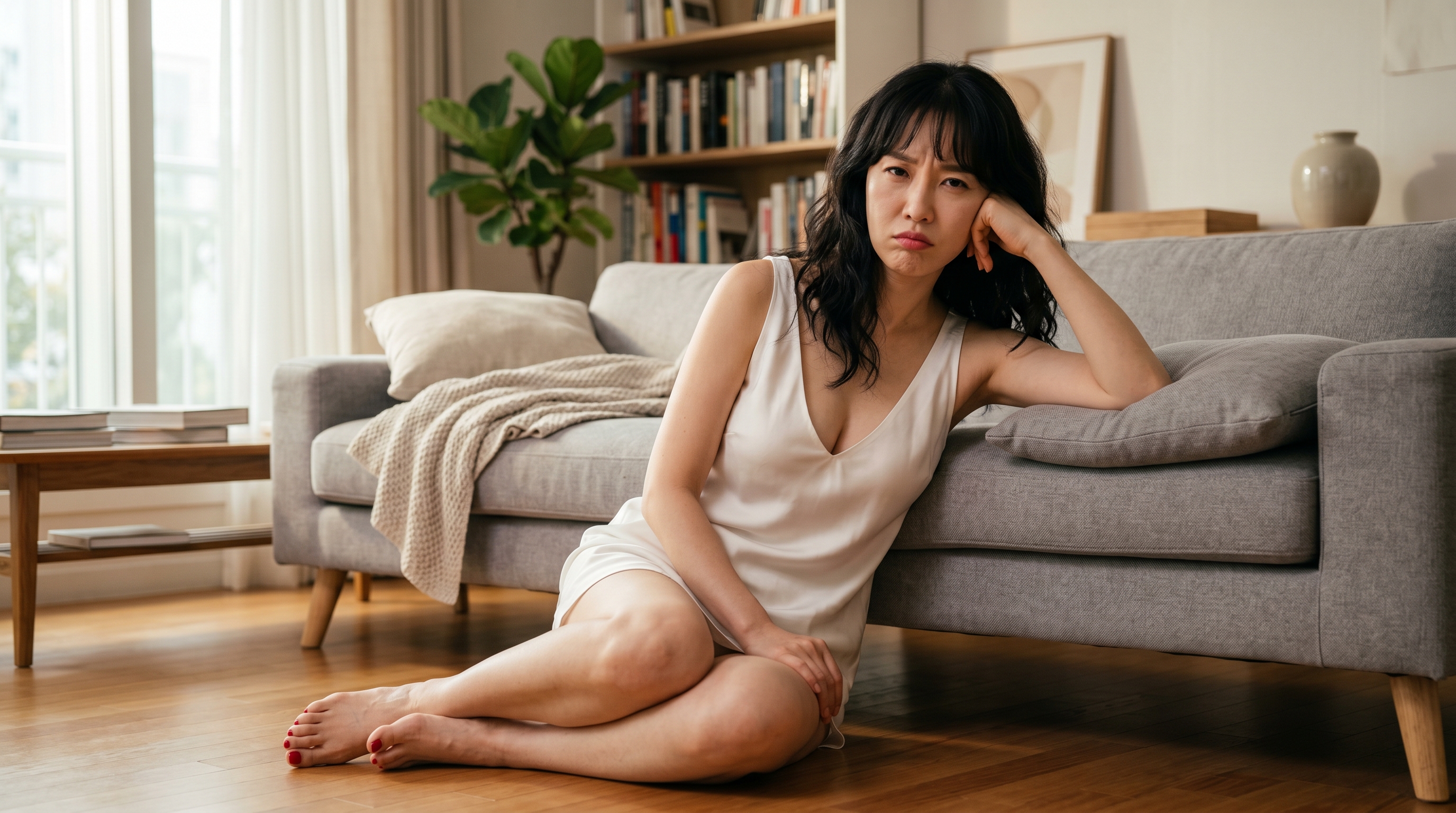 주식 손절을 못해 손실이 눈덩이처럼 커진 여성, 오른 주식은 일찍 팔고 내린 주식은 붙잡고 있는 처분효과로 고통받는 개인투자자