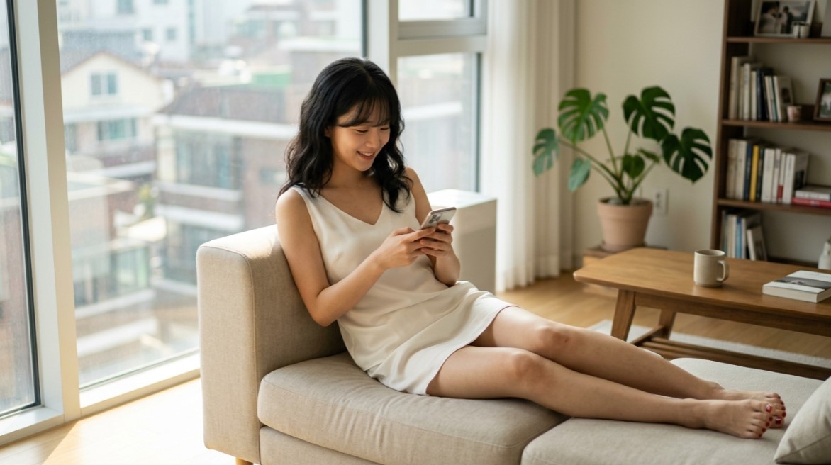 2026년 6월 비트코인 1개월 시나리오 전망과 투자 방향을 스마트폰으로 확인하며 고민하는 투자자의 모습