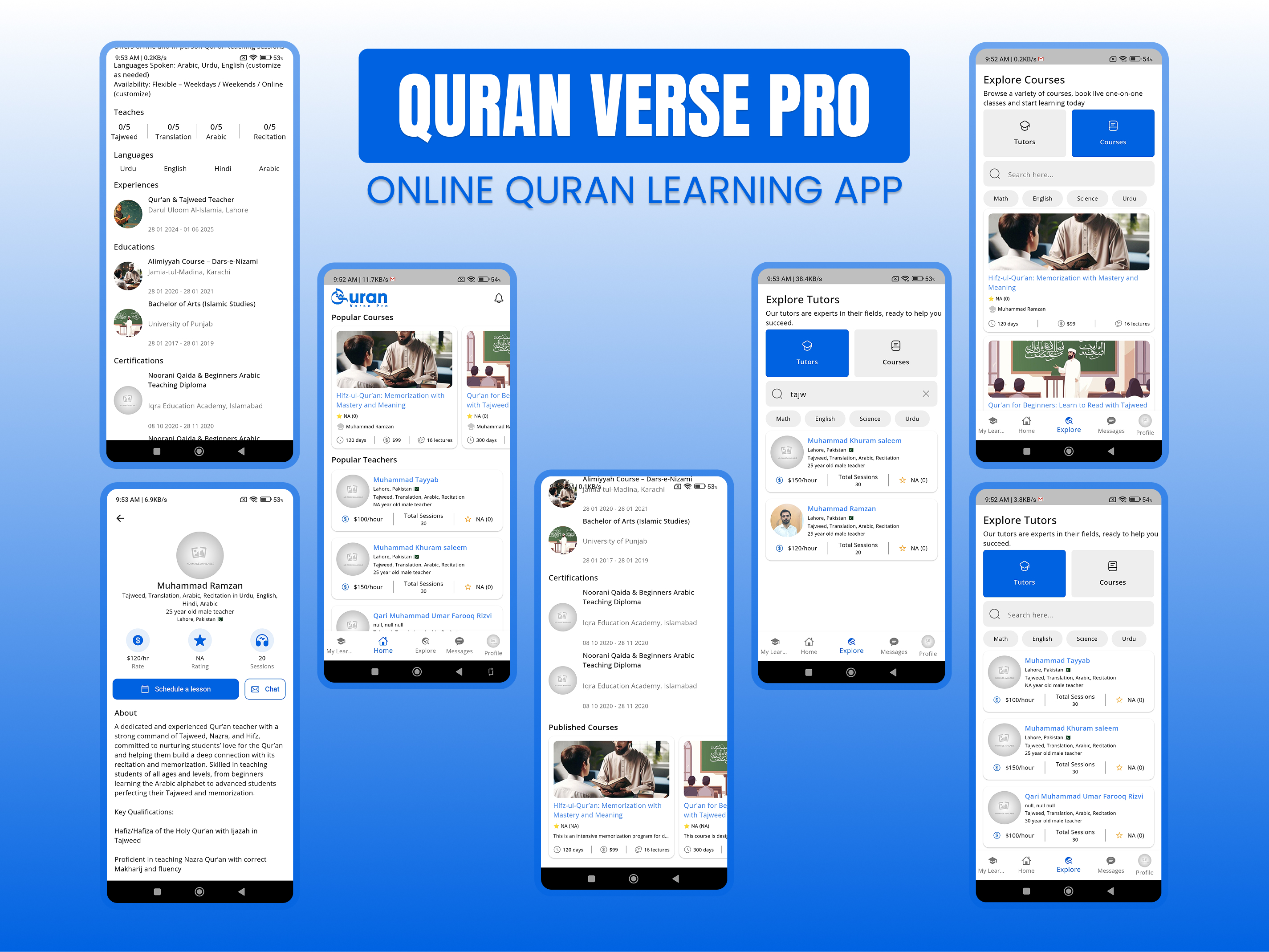 Quran Verse Pro Online Quran Learning Platform Interface
