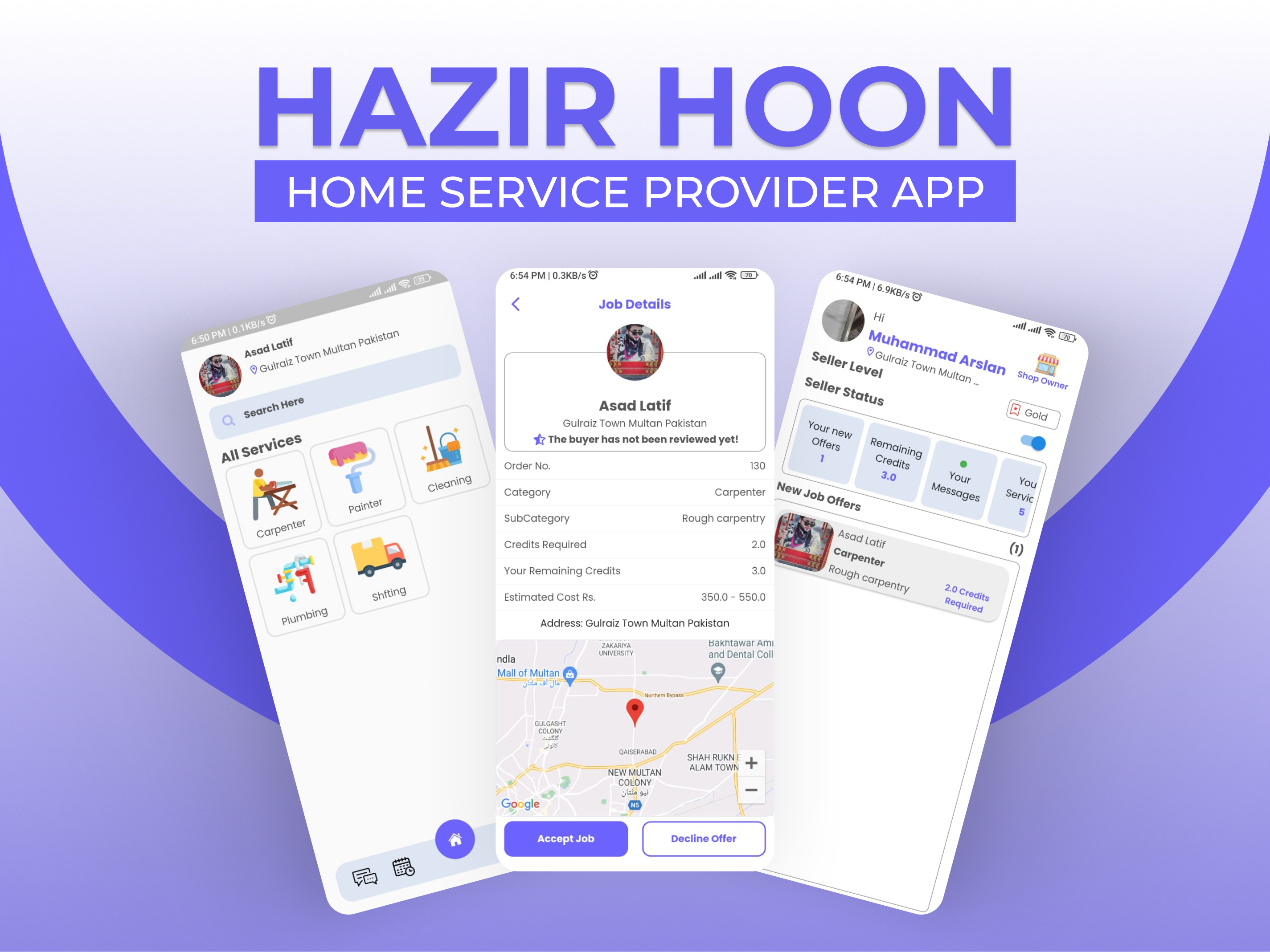 Hazir Hoon service provider app