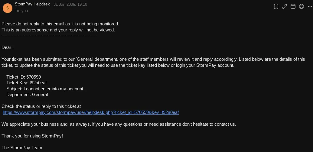 Answer from StormPay