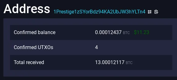 An aesthetically pleasing cryptocurrency address