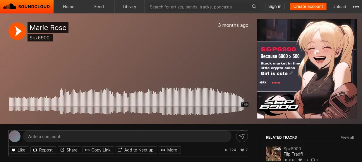 SPX6900’s song on SoundCloud