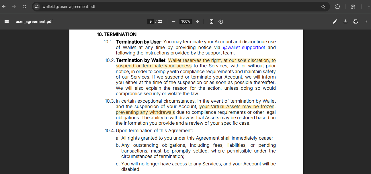 Wallet.tg Blocked Crypto Without Explaining the Violation