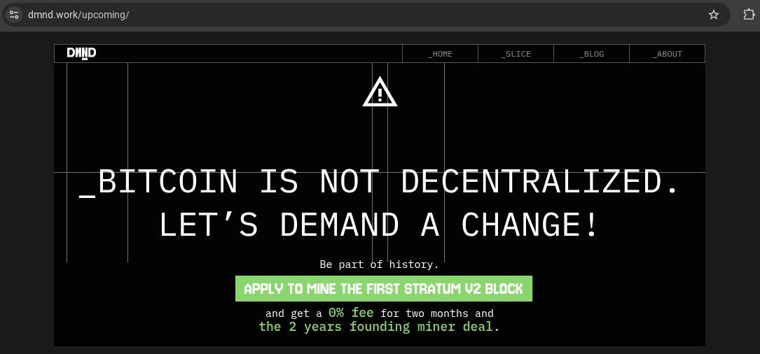 Demand Pool推出首个StratumV2比特币矿池