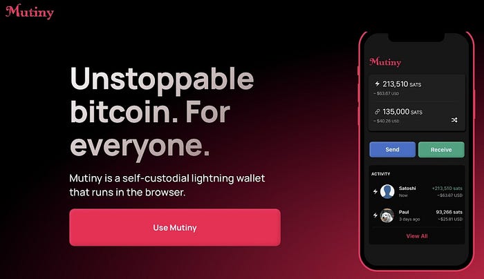 声称是自托管的 Mutiny 钱包