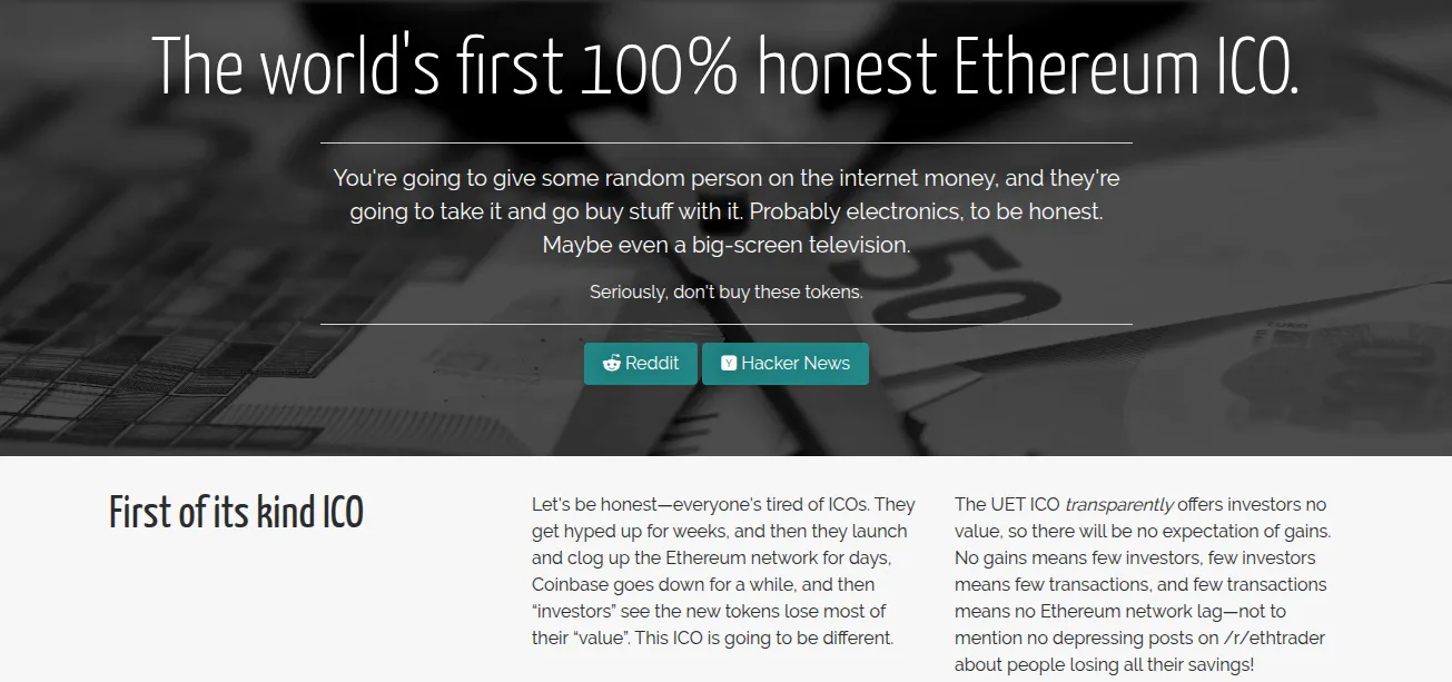 Screenshot from UET website