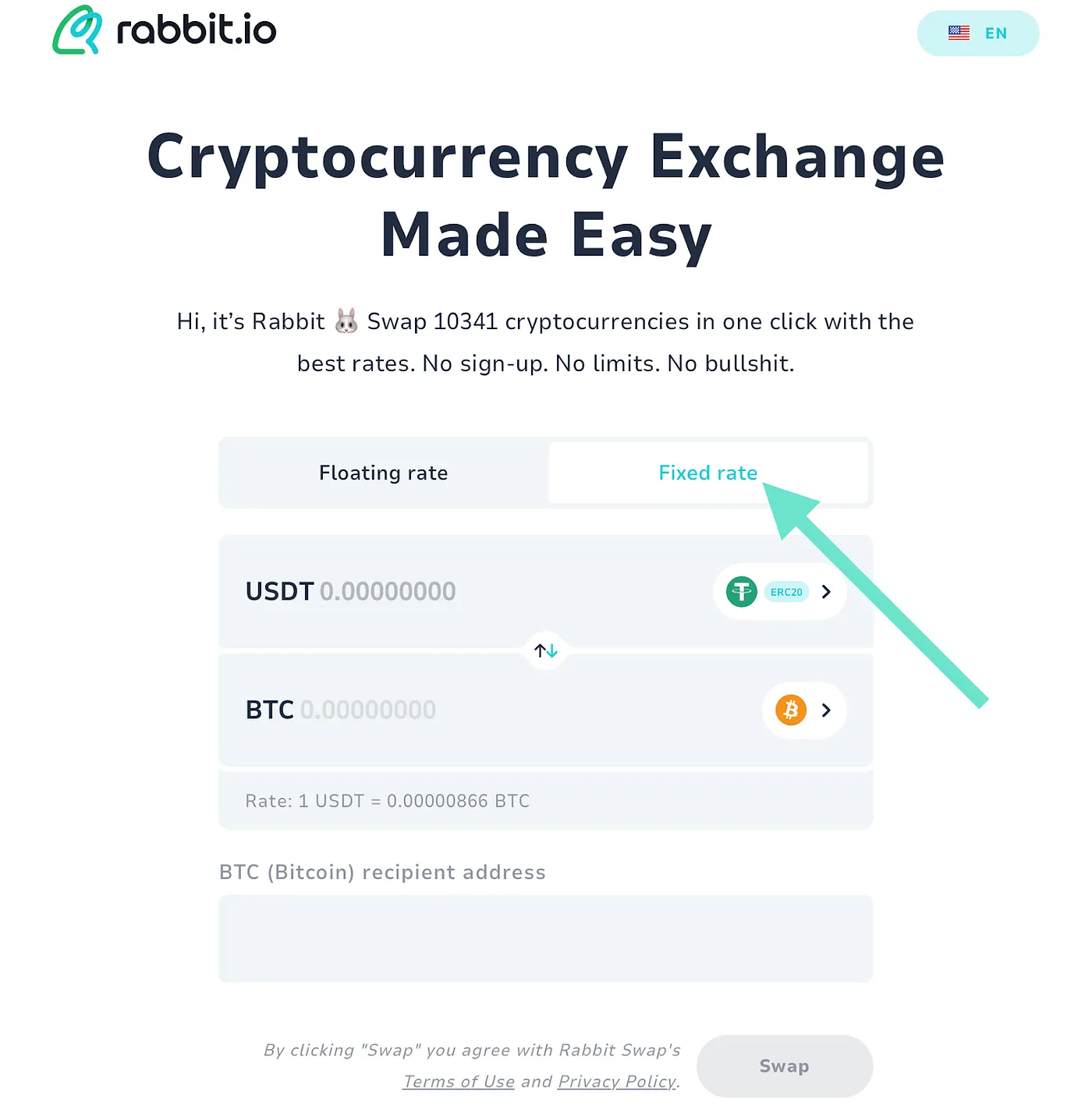 Tỷ giá cố định trên rabbit.io