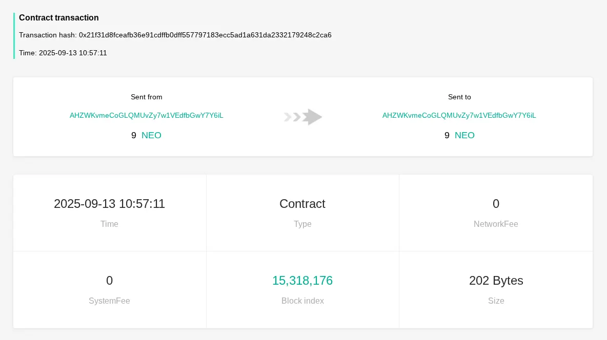 Zero-fee transaction in Neo N2