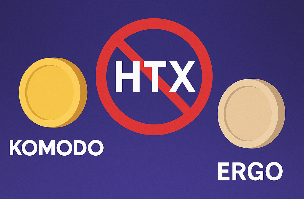 Komodo和Ergo指责HTX的留存费用要求