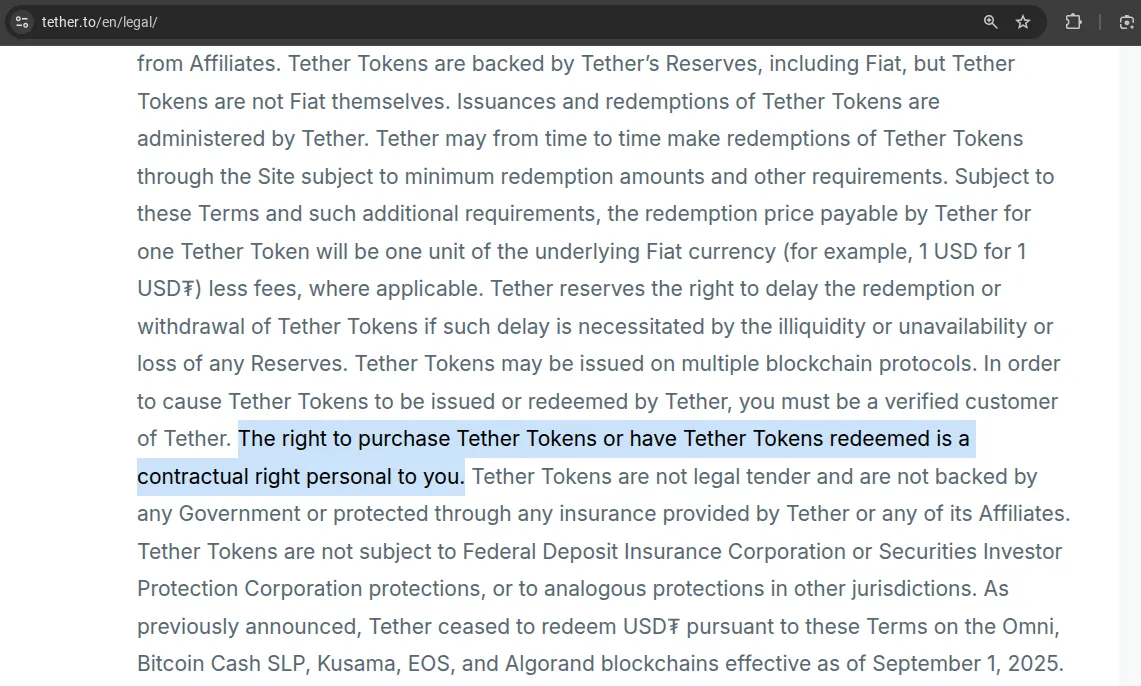 Tether.to의 스크린샷