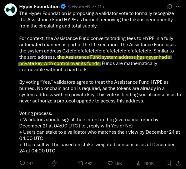Hyperliquid 的回购被证实为永久性代币销毁