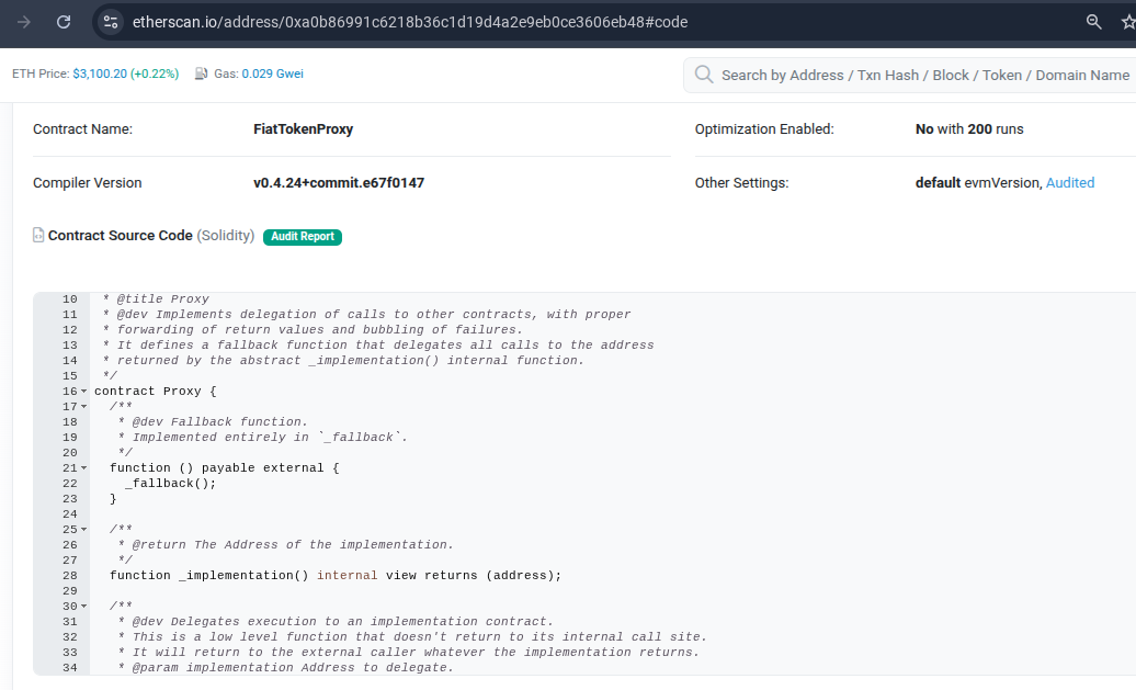 Proxy contract