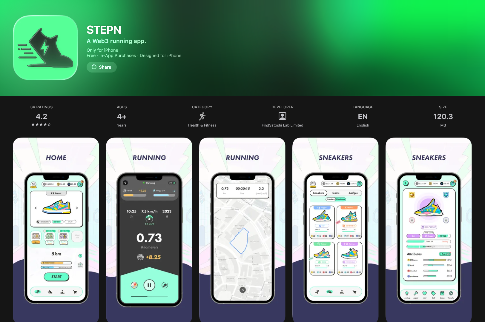 앱 스토어의 StepN
