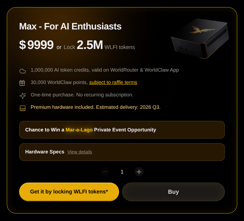 A $9,999 Computer That Reprices WLFI
