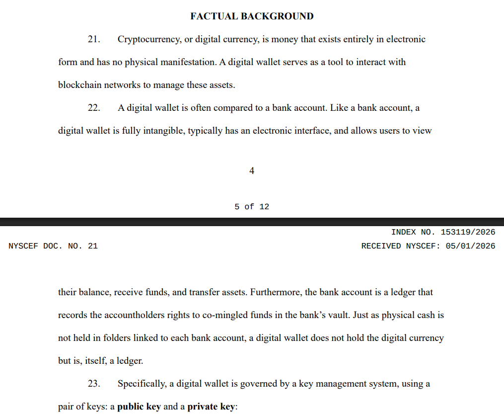Excerpt from the complaint