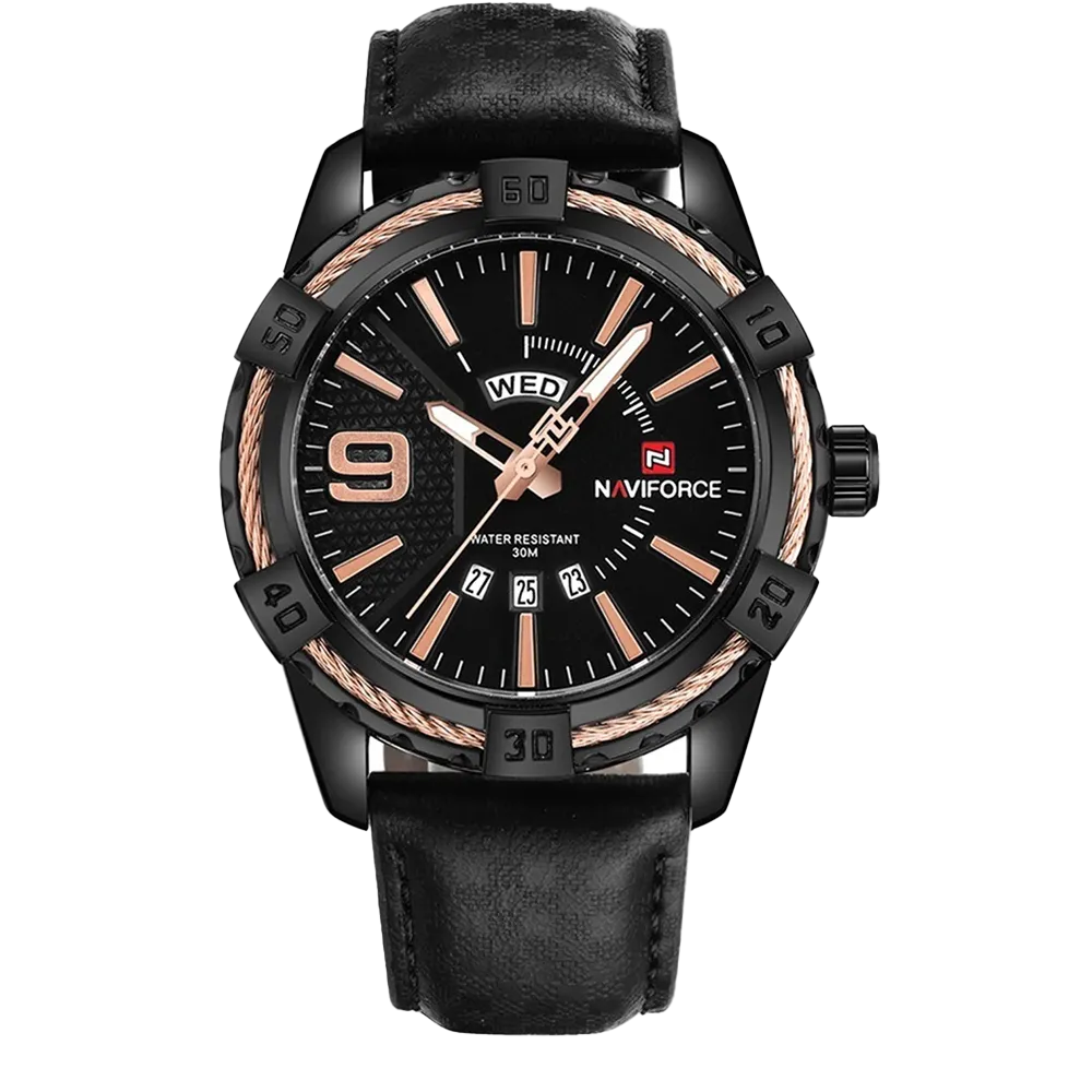 NAVIFORCE NF9117L-BB | Black Military Style | 3ATM Waterproof | Nepal