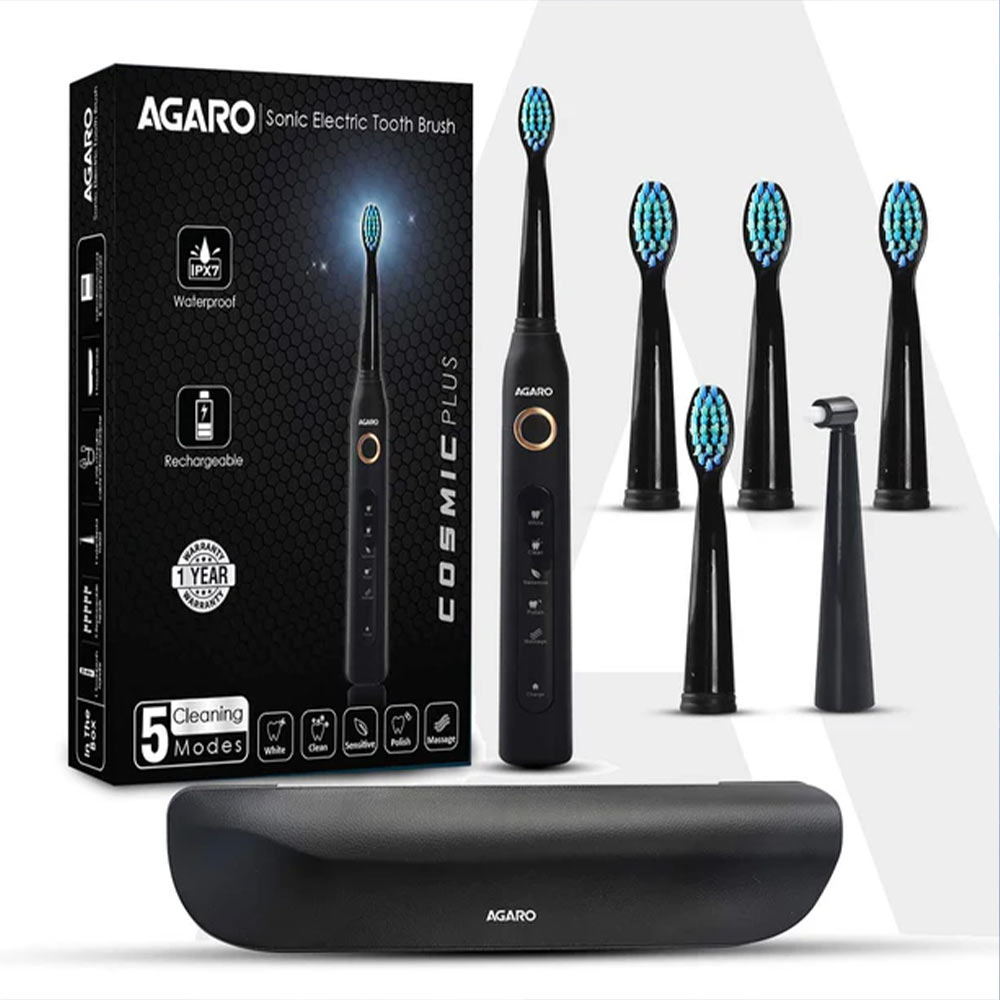 Electric Toothbrush | AGARO Cosmic Plus Electric 40,000 Strokes Black