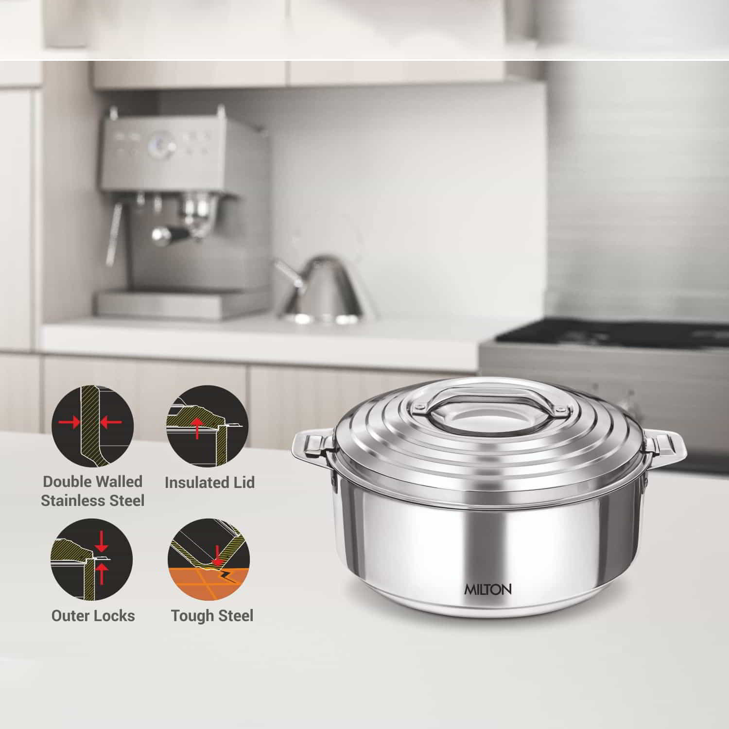 Milton Galaxia Stainless Steel Casserole price in Nepal-4
