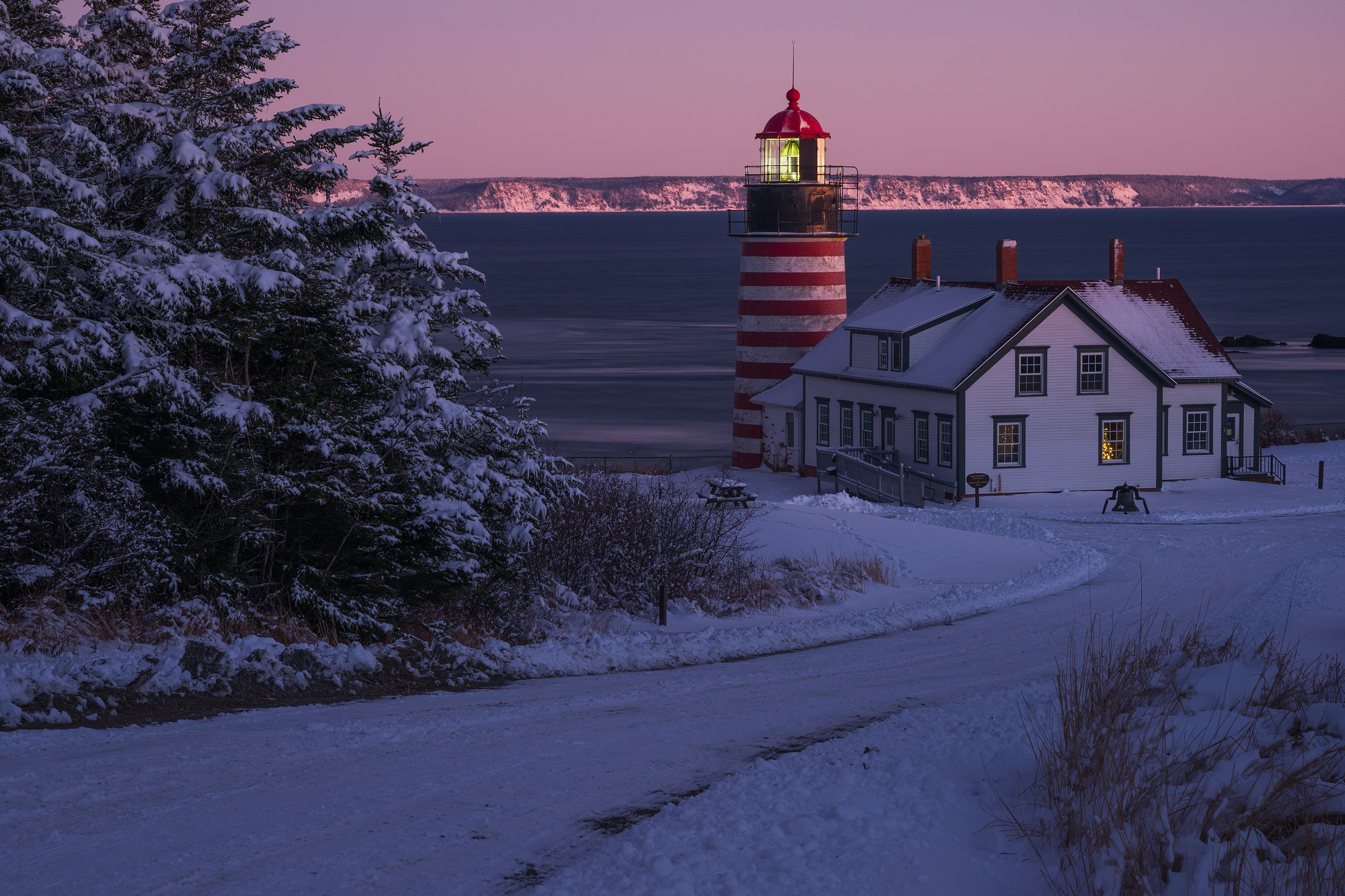 Winter Sunset at West Quoddy Head Lighthouse