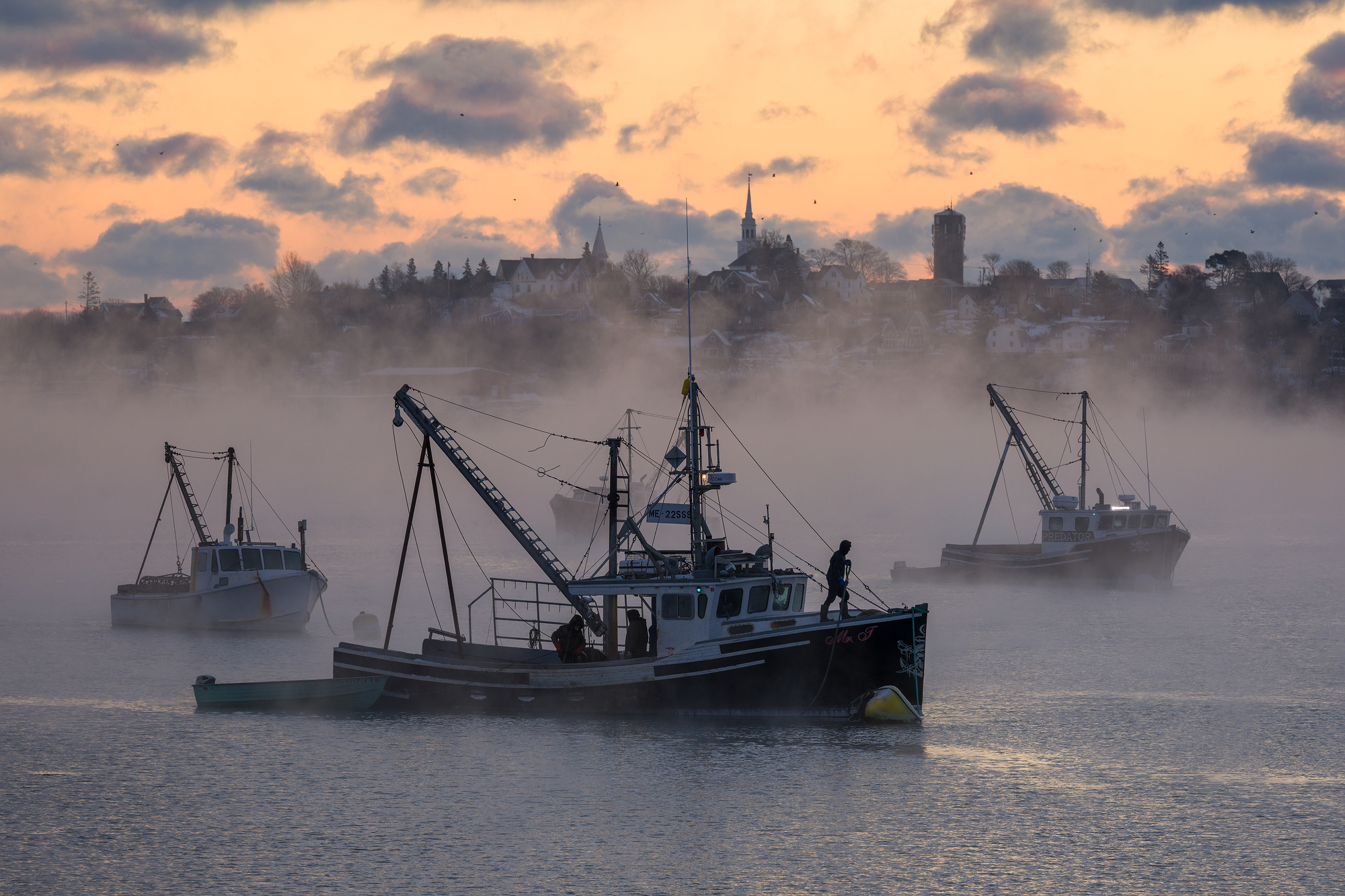 Fishing Boats and Sea Smoke