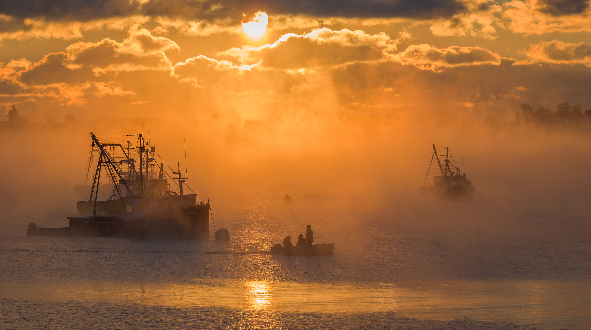 Fishing Boats and Sea Smoke