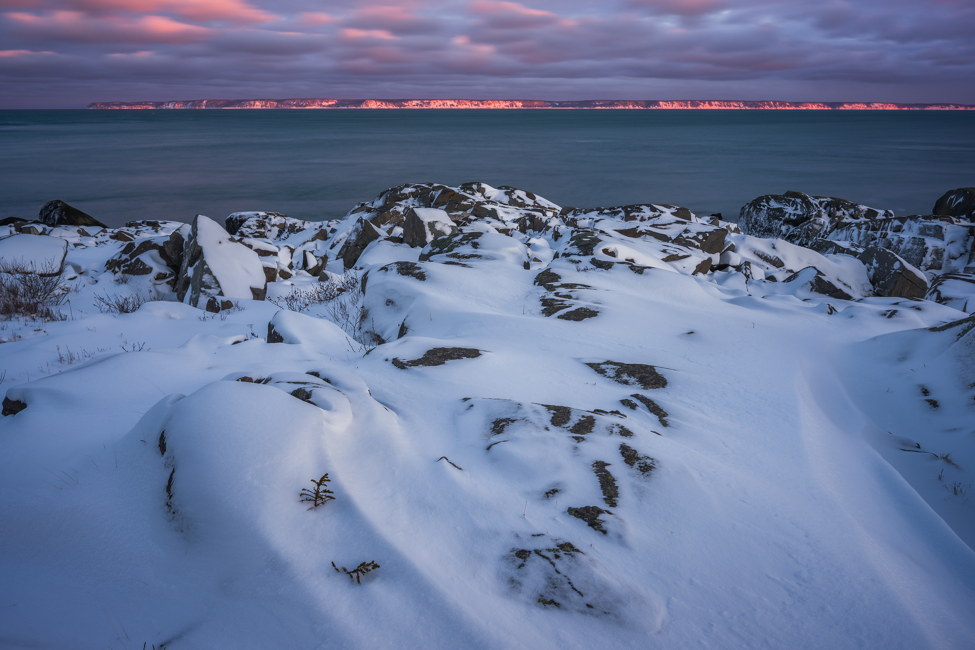 Winter Sunset on the Coast of Maine
