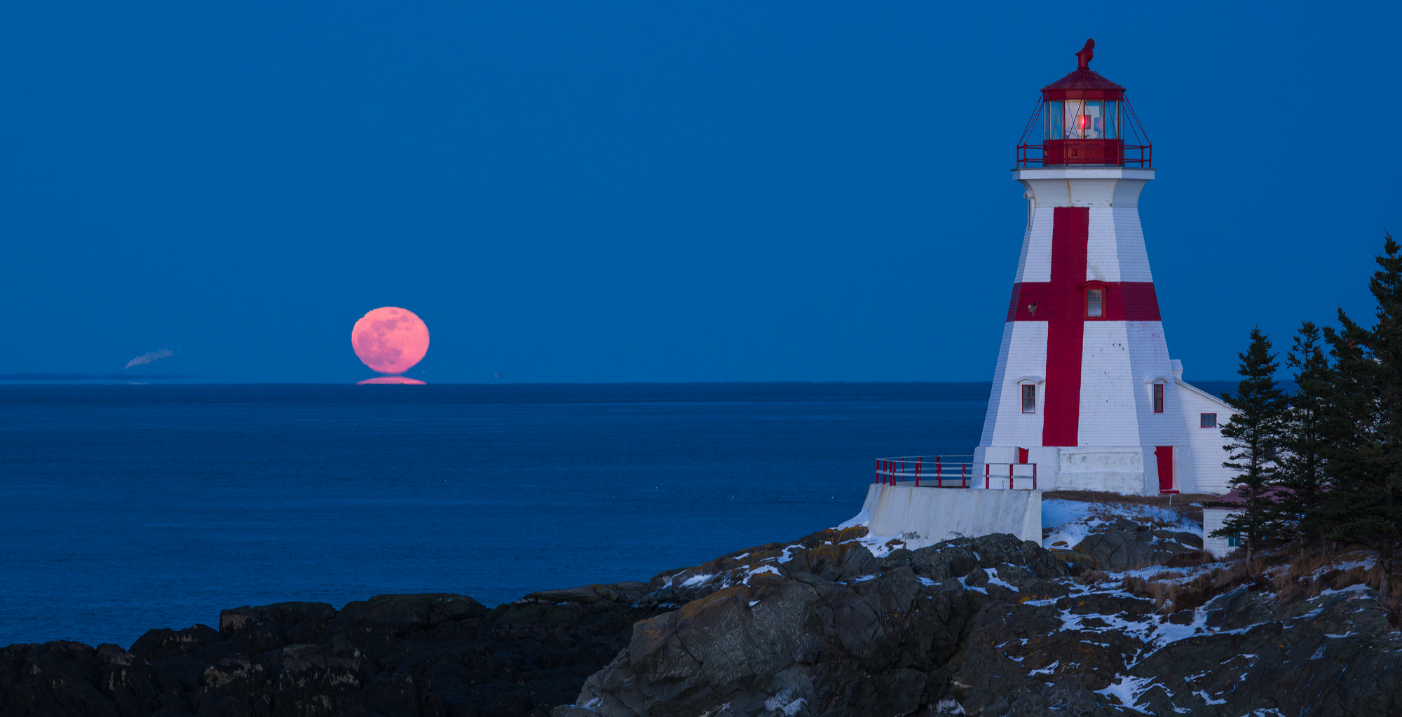 Moonrise at Head Harbour Lighthouse