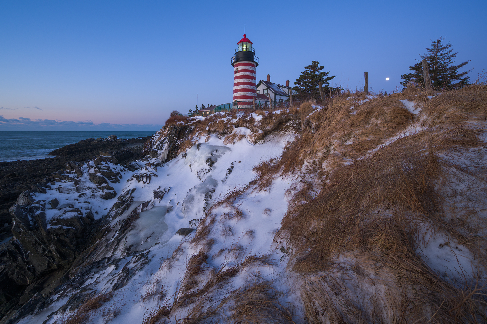 Winter Twilight at West Quoddy Head Lighthouse