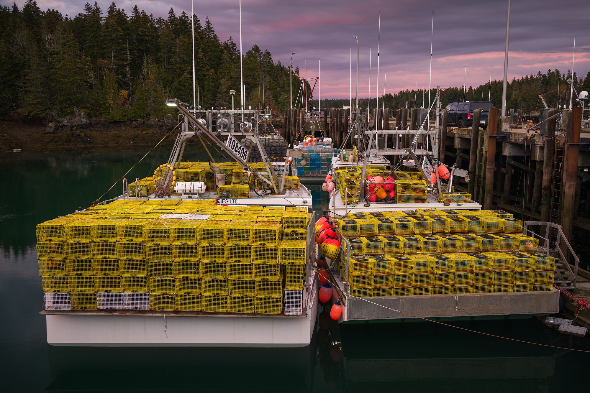 Fishing Boats Loaded With Traps