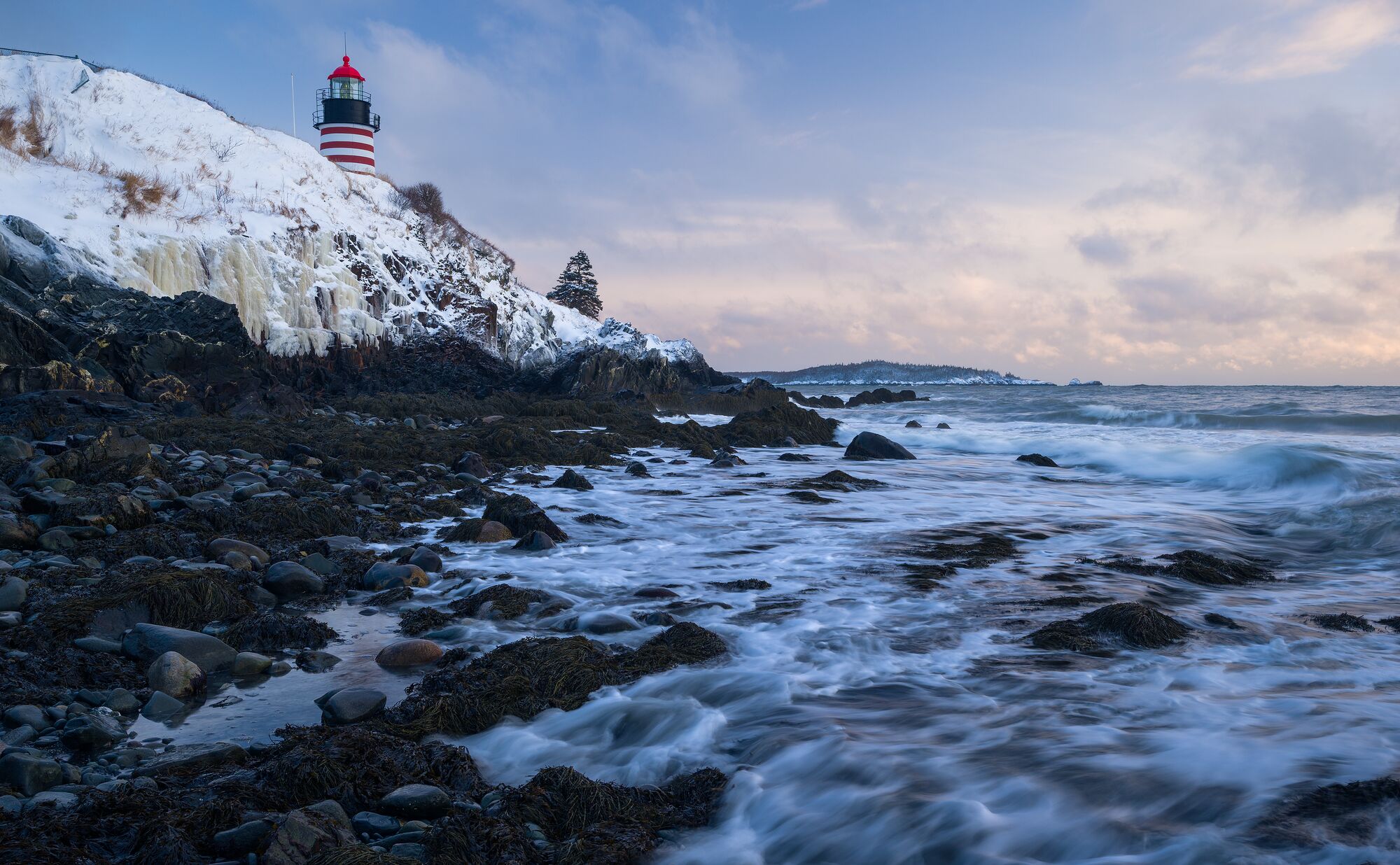 Morning After Winter Storm at West Quoddy Head Lighthouse