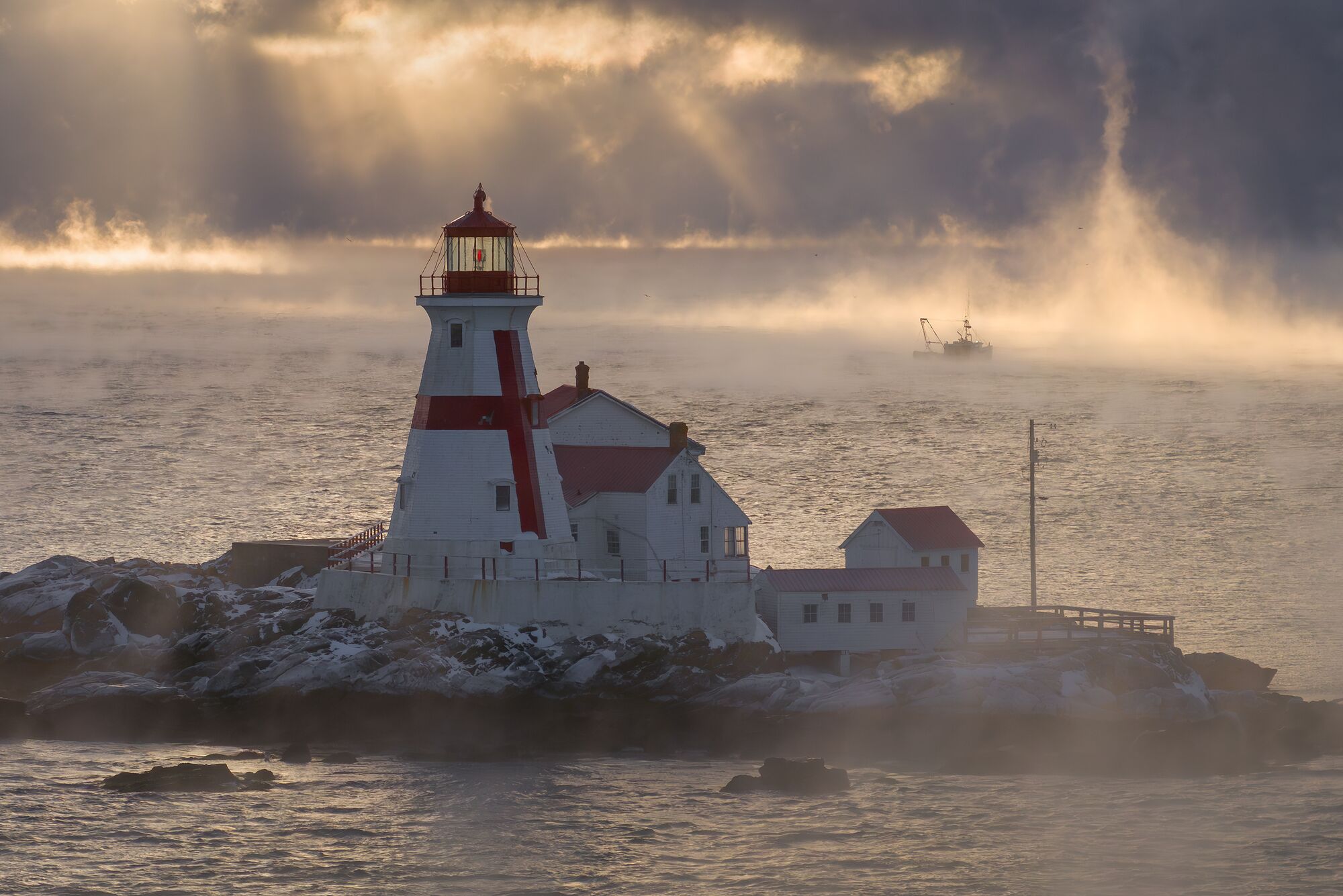 Sea Smoke Sunrise at Head Harbour Lighthouse