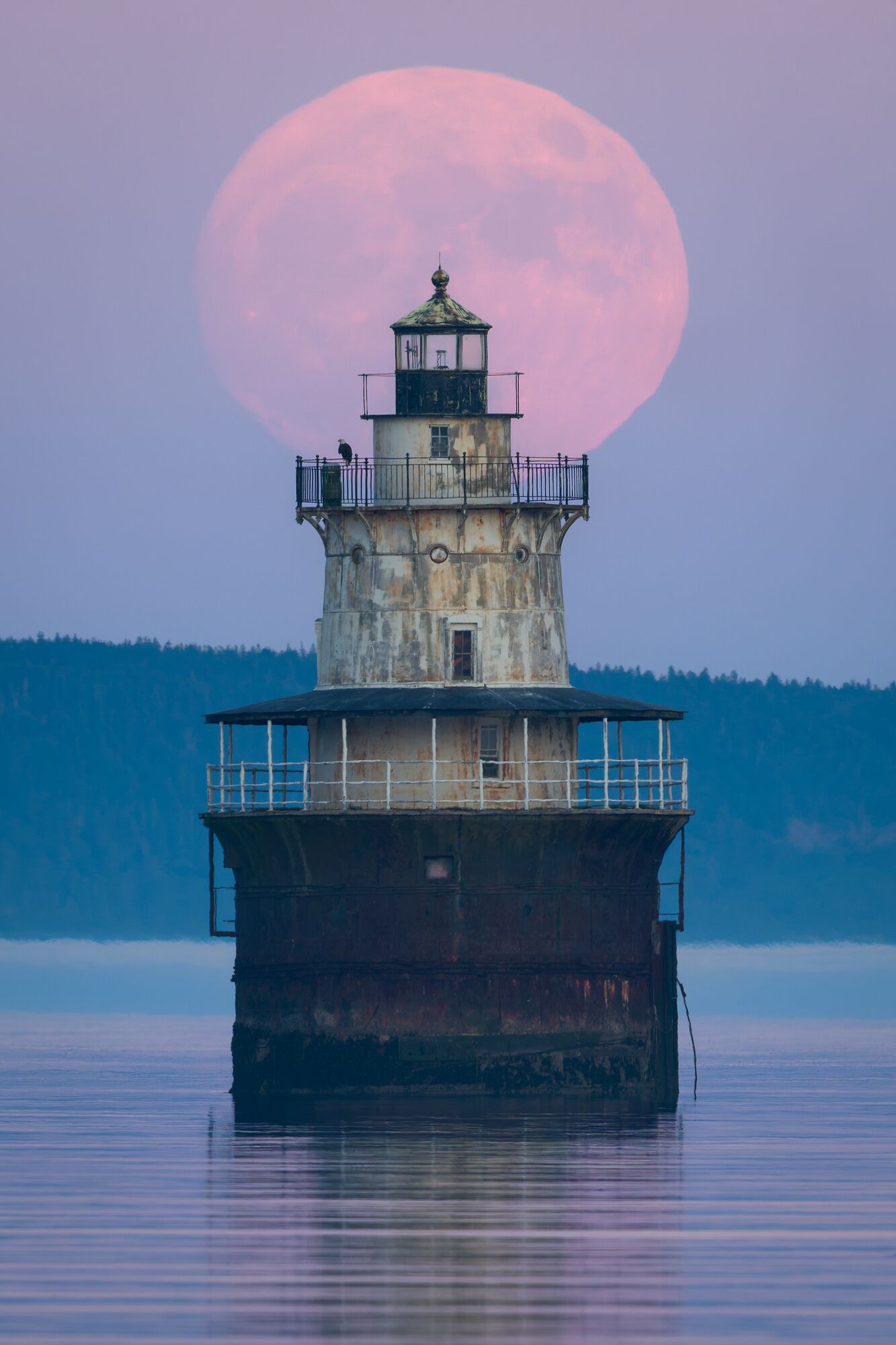 Full Moon Rising at the Spark Plug Lighthouse