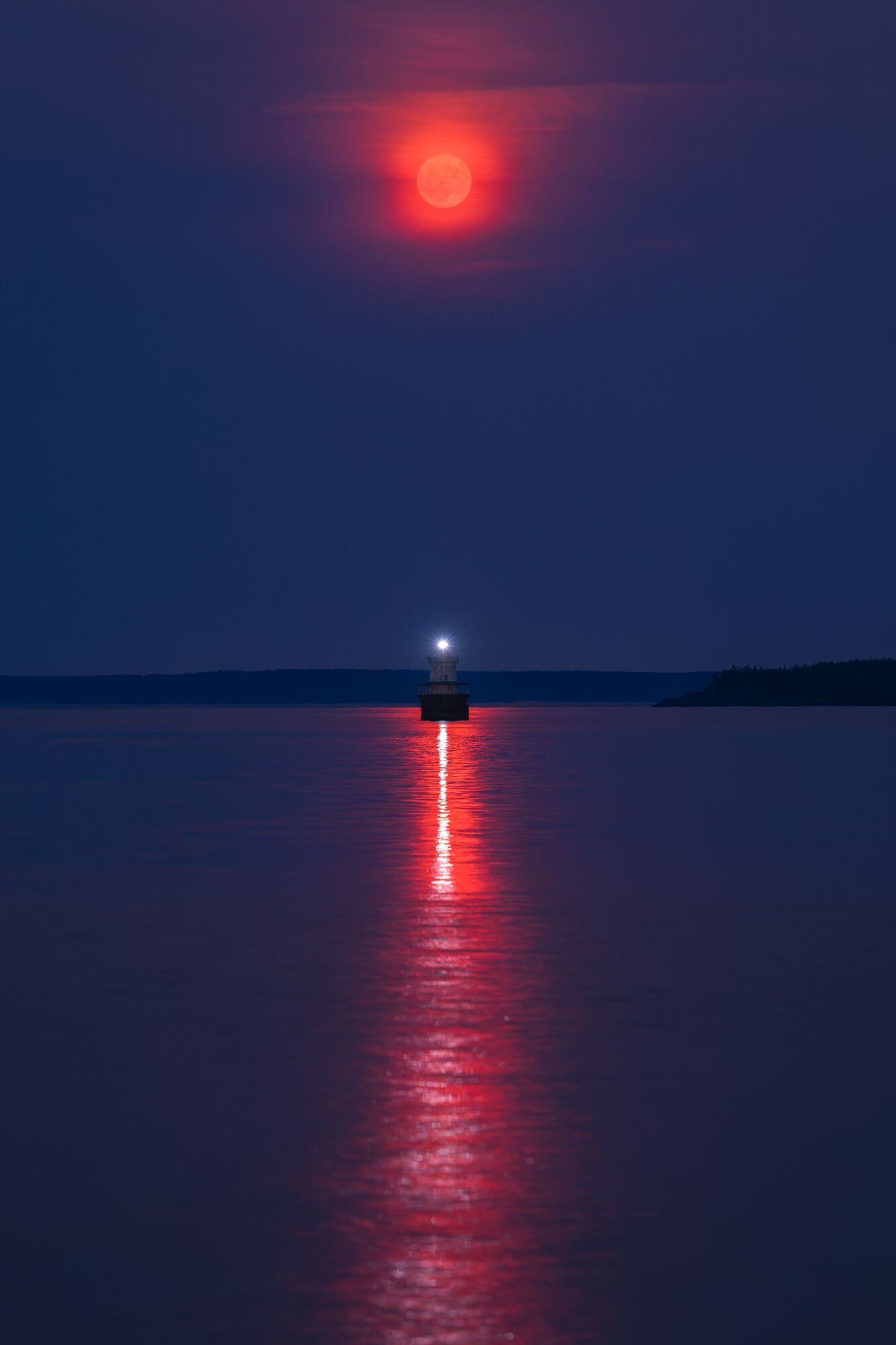 Strawberry Moon Rising Over the Spark Plug