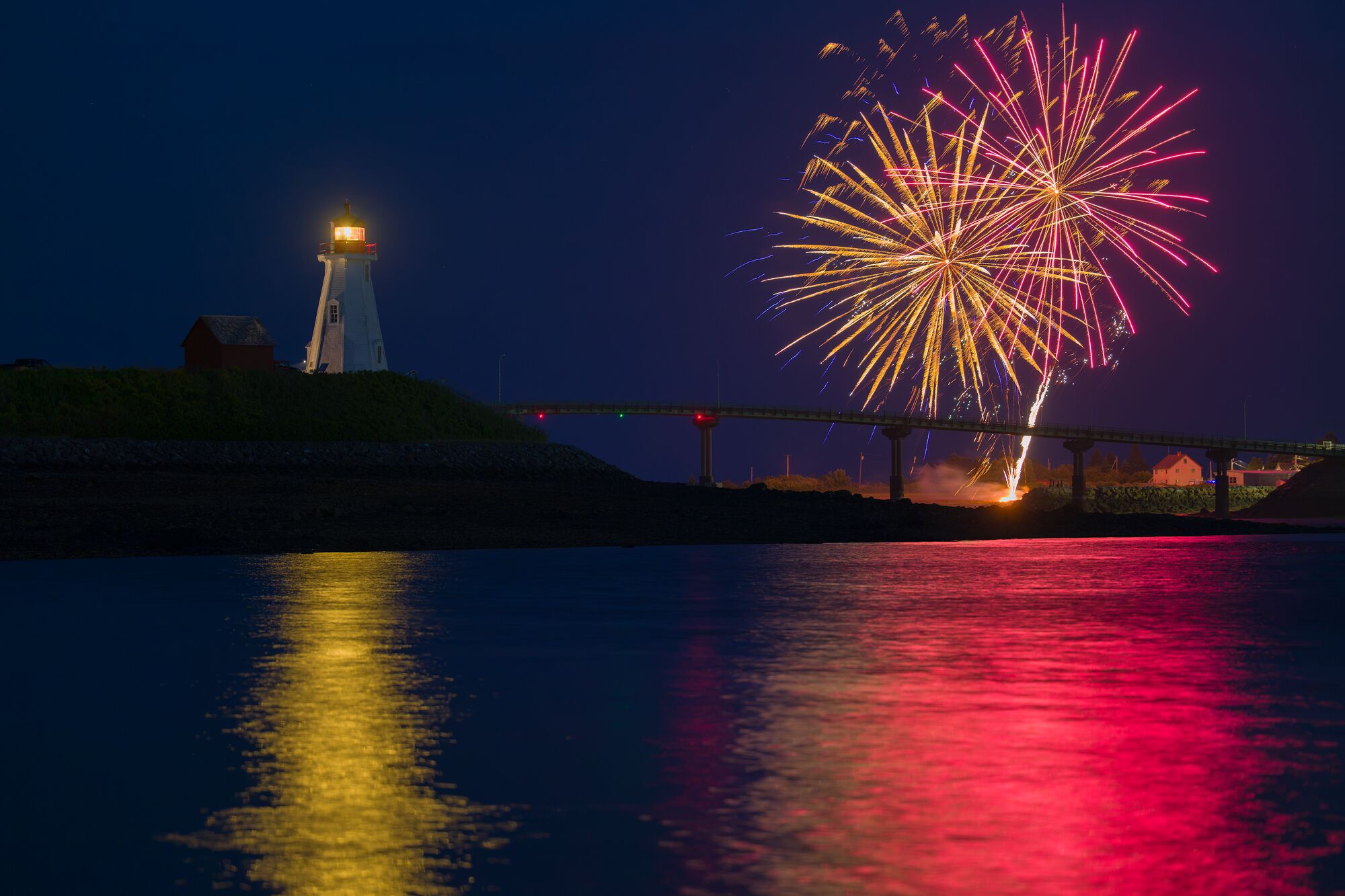 Lubec Fireworks from Campobello Island