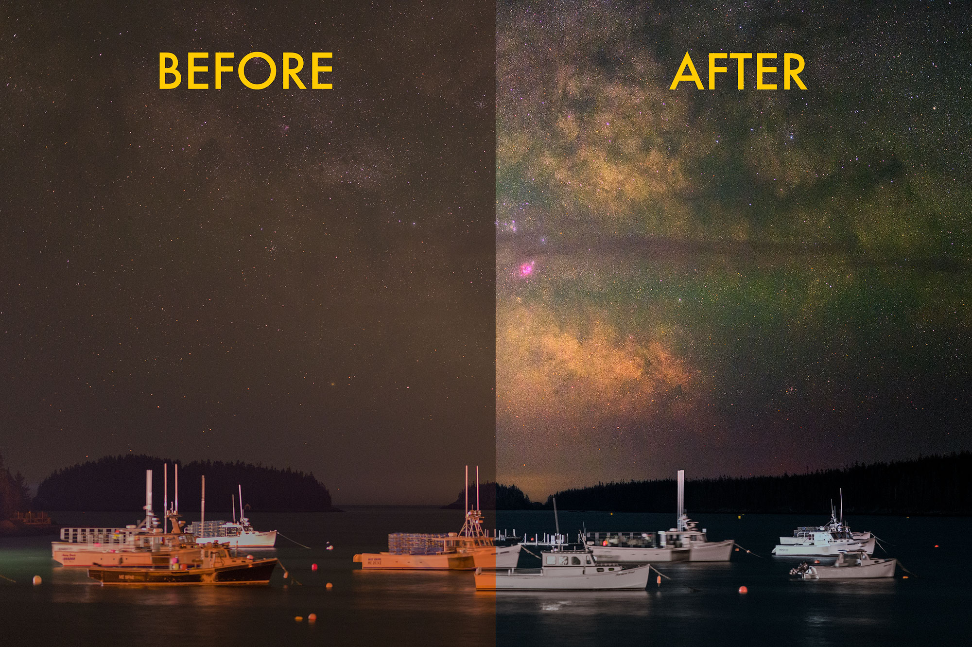 Before and after creative edits