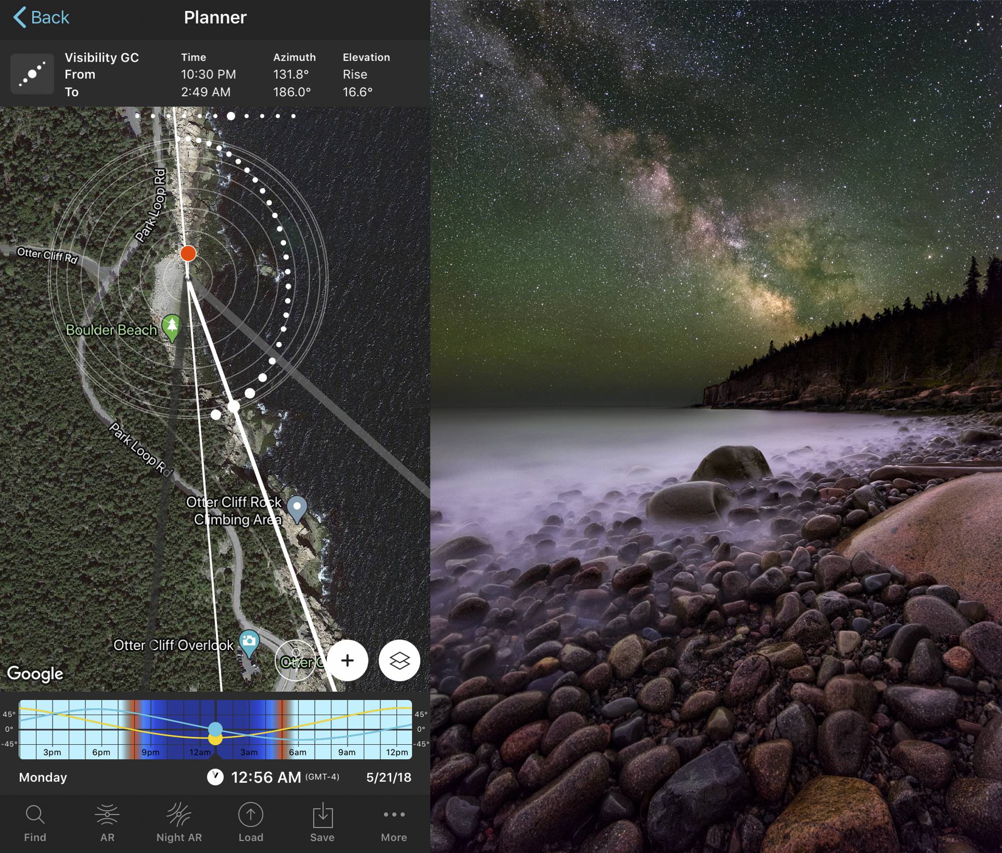 PhotoPills Milky Way example planning photography