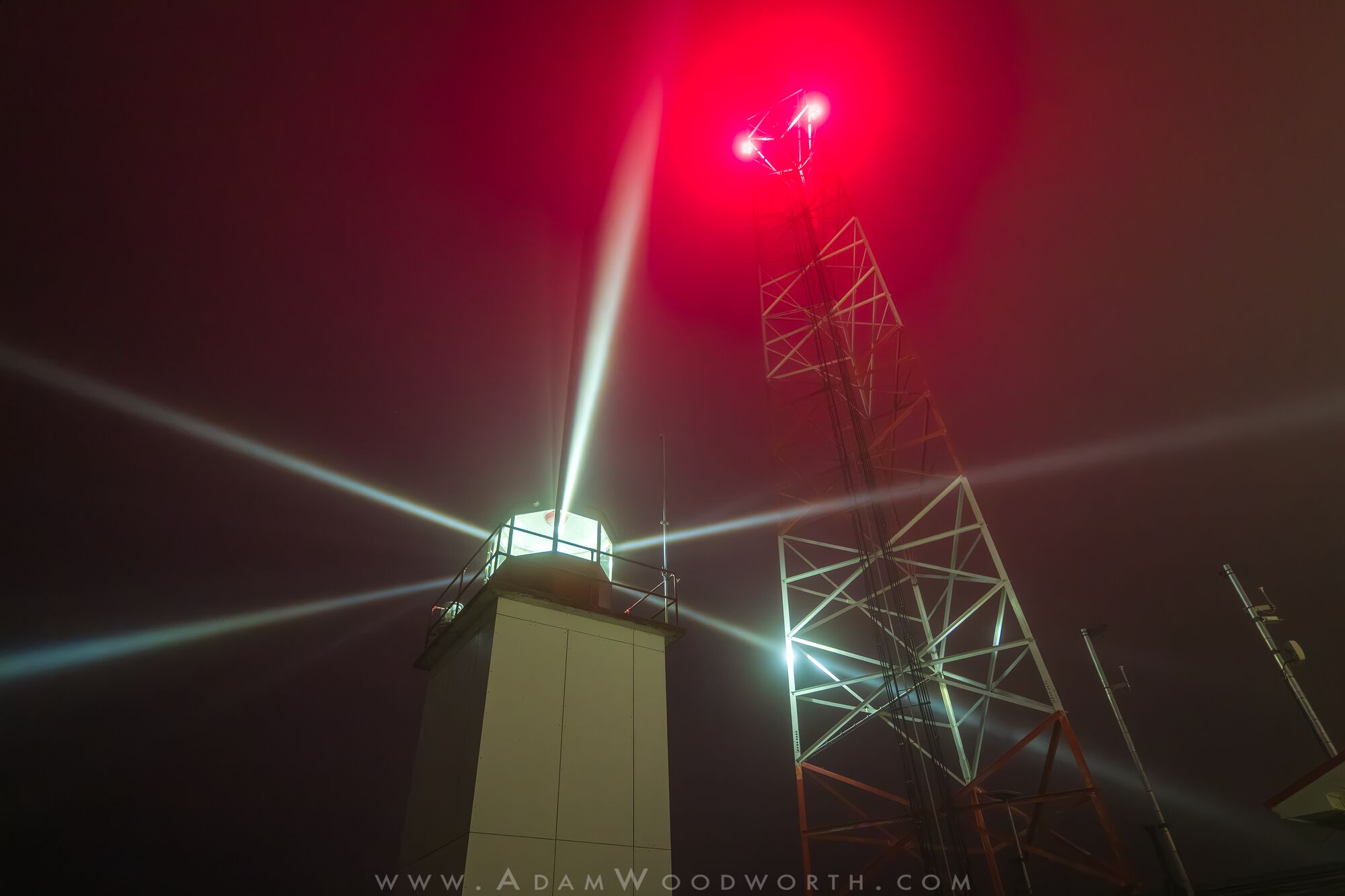 Lighthouse and Tower in Fog