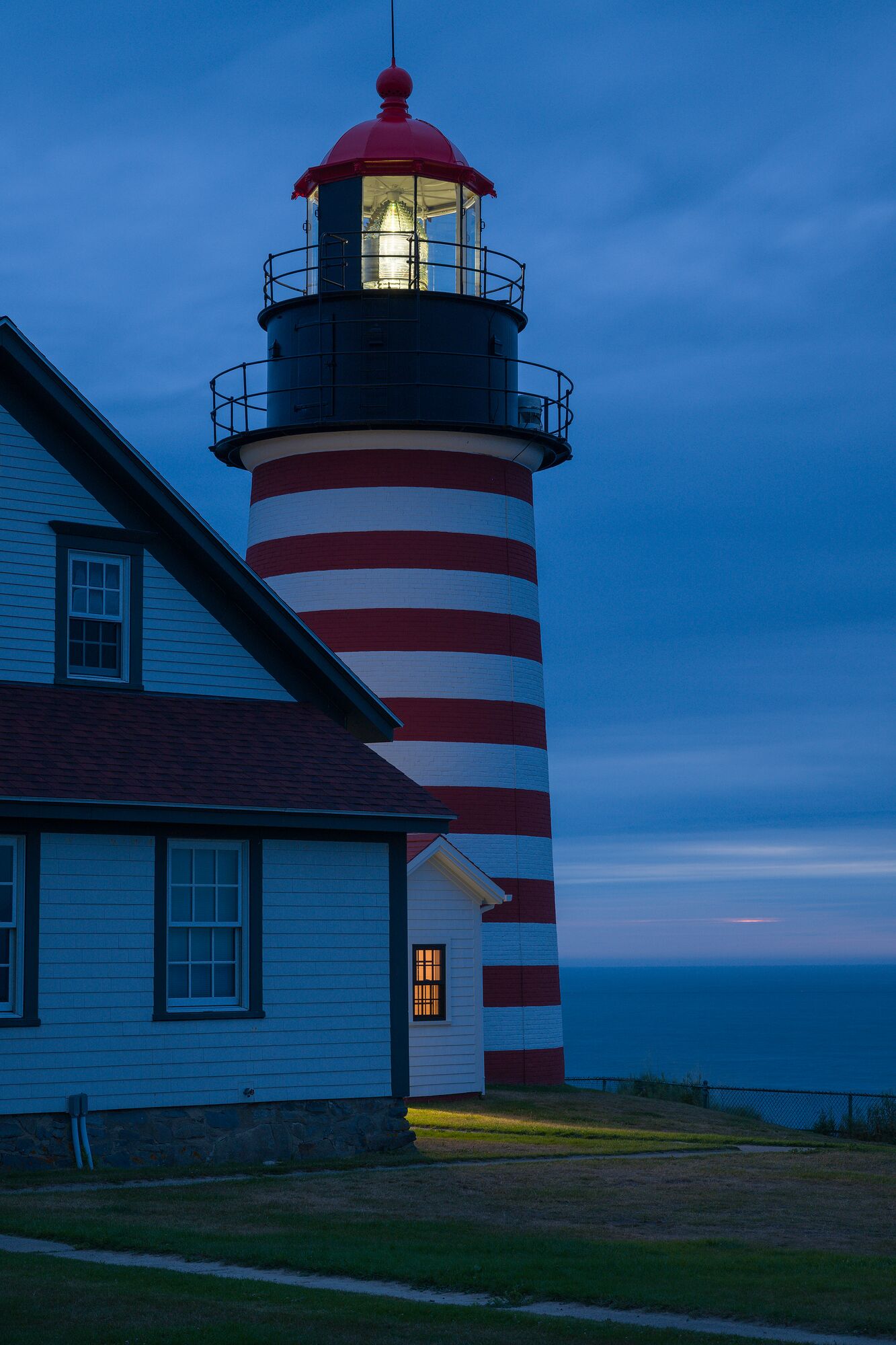 West Quoddy Head Lighthouse at Twilight